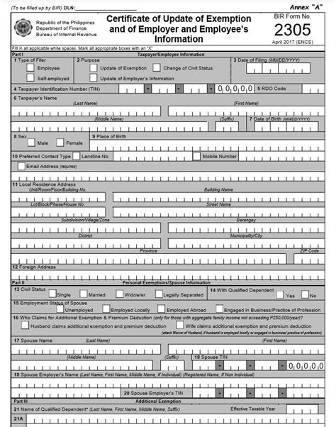 2305 bir form purpose